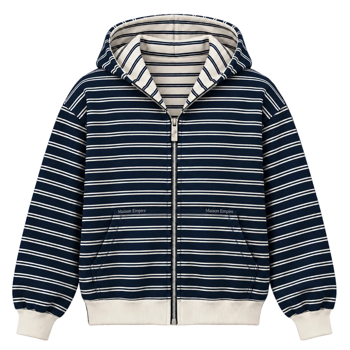 Reversible Striped Zip Up