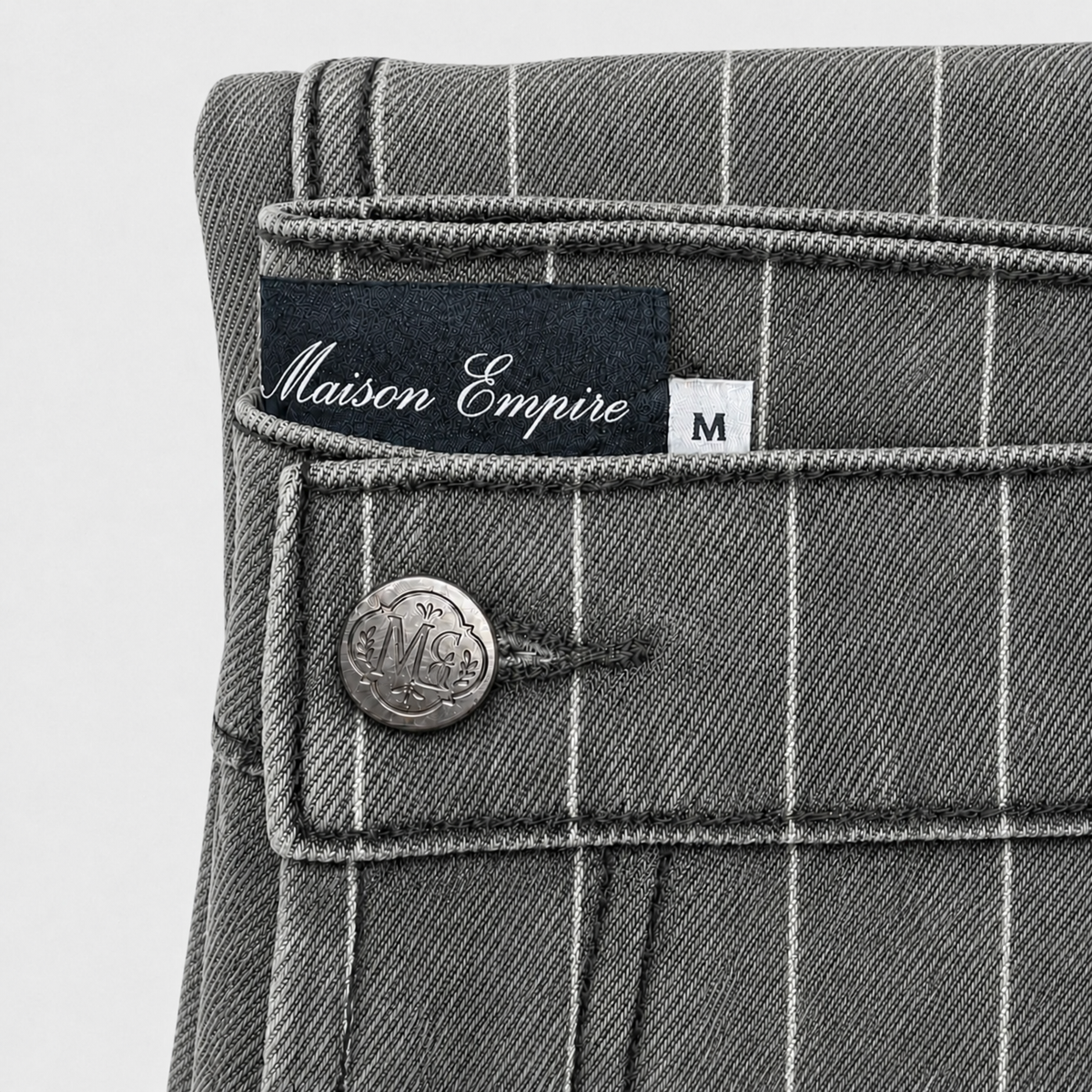 Relaxed Pin Striped Grey Jeans