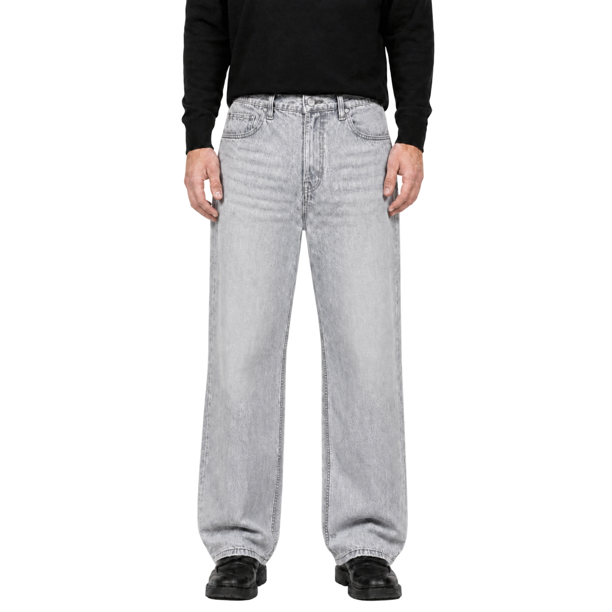 Relaxed Straight Fit Jeans Grey